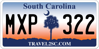 SC license plate MXP322