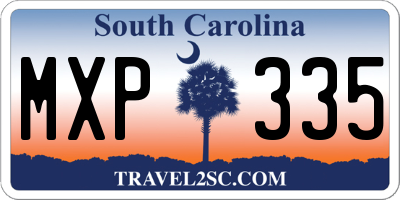 SC license plate MXP335