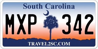 SC license plate MXP342