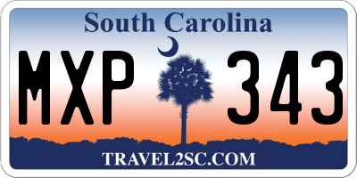 SC license plate MXP343