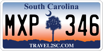 SC license plate MXP346