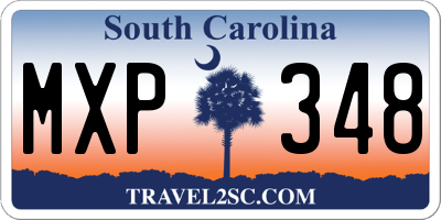 SC license plate MXP348