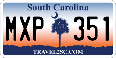SC license plate MXP351