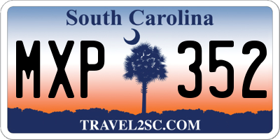 SC license plate MXP352