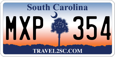 SC license plate MXP354