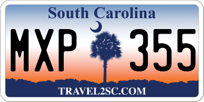 SC license plate MXP355