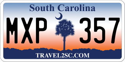 SC license plate MXP357