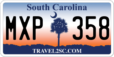 SC license plate MXP358