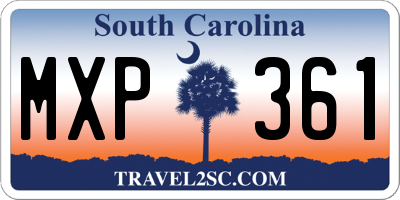 SC license plate MXP361