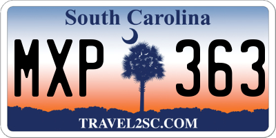 SC license plate MXP363