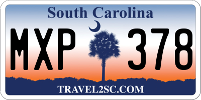 SC license plate MXP378