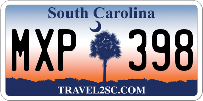 SC license plate MXP398