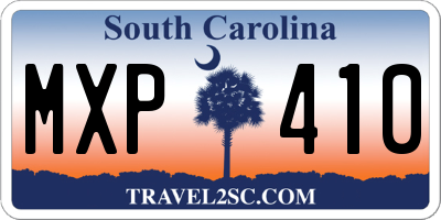 SC license plate MXP410