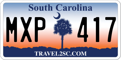 SC license plate MXP417