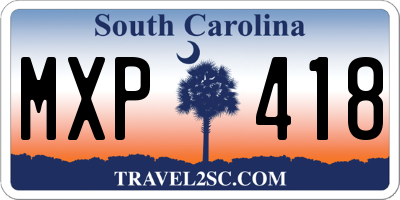 SC license plate MXP418