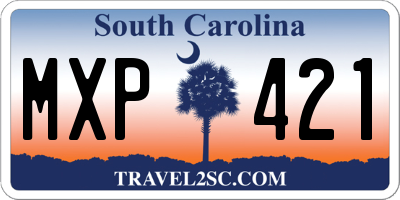 SC license plate MXP421