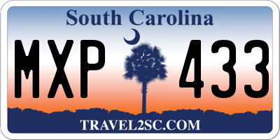 SC license plate MXP433