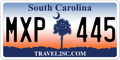 SC license plate MXP445