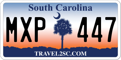 SC license plate MXP447