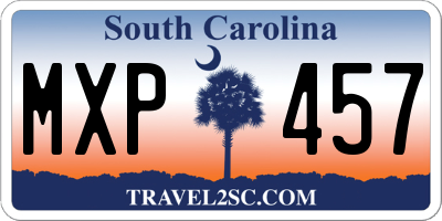 SC license plate MXP457