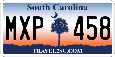 SC license plate MXP458