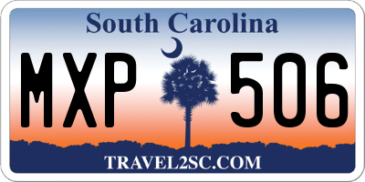 SC license plate MXP506