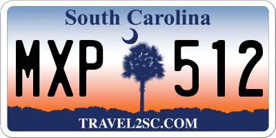 SC license plate MXP512