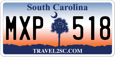 SC license plate MXP518
