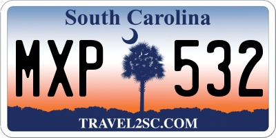 SC license plate MXP532