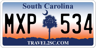 SC license plate MXP534