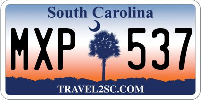 SC license plate MXP537