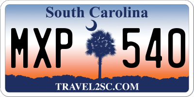 SC license plate MXP540