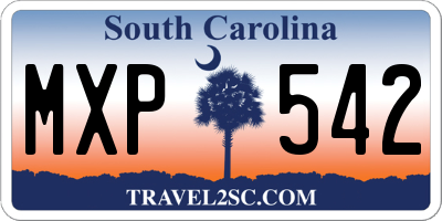 SC license plate MXP542