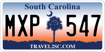 SC license plate MXP547