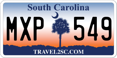 SC license plate MXP549