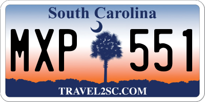 SC license plate MXP551