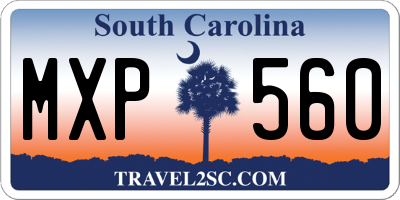 SC license plate MXP560