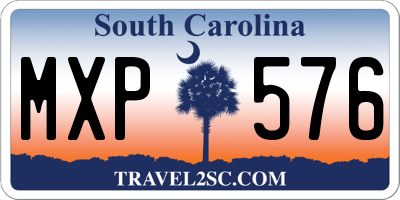 SC license plate MXP576