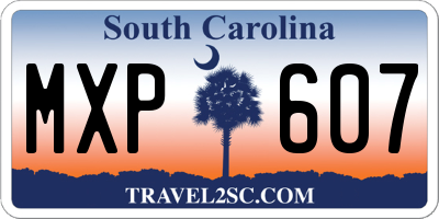 SC license plate MXP607