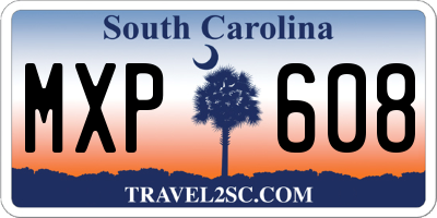 SC license plate MXP608