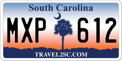 SC license plate MXP612