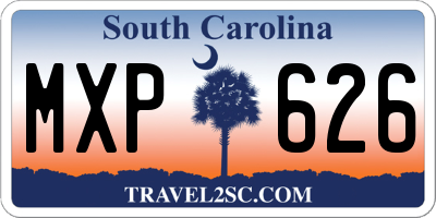 SC license plate MXP626