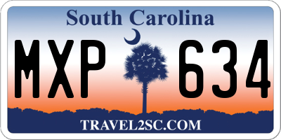 SC license plate MXP634