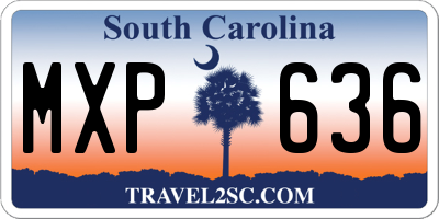 SC license plate MXP636