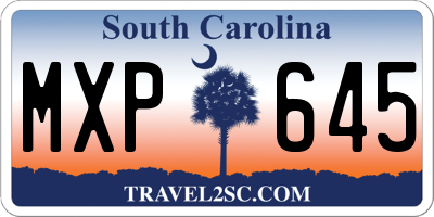 SC license plate MXP645