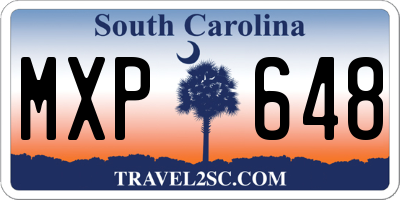 SC license plate MXP648