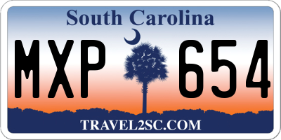 SC license plate MXP654