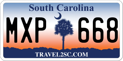 SC license plate MXP668
