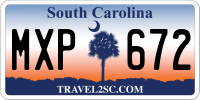 SC license plate MXP672