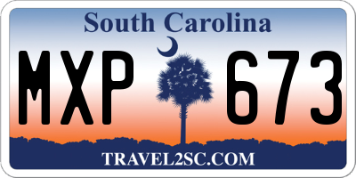SC license plate MXP673